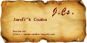Janák Csaba névjegykártya