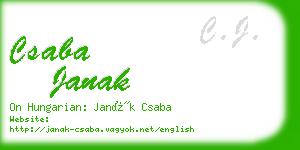 csaba janak business card